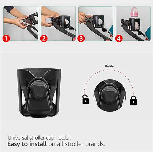 Universal Stroller Cup Holder, Universal Stroller Organizer Baby Bottle Holder