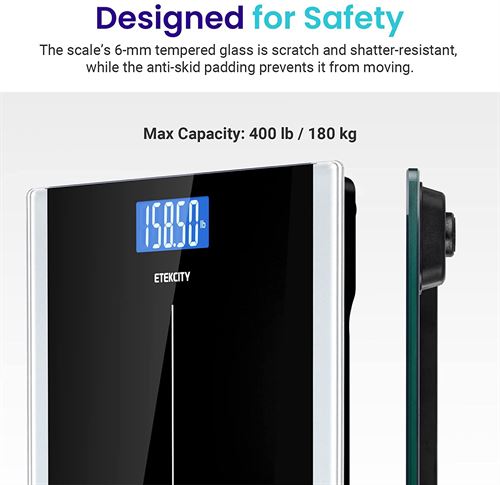 Etekcity Digital Body Weight Bathroom Scale with Step-On Technology, 400 Lb