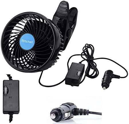 Car Cooling Fan Automobile Vehicle Clip Fan Powerful Quiet Ventilation Electric Car Fans