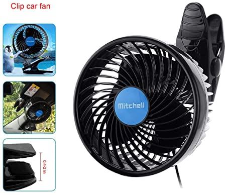 Car Cooling Fan Automobile Vehicle Clip Fan Powerful Quiet Ventilation Electric Car Fans