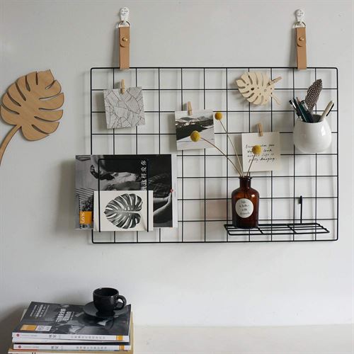 FRIADE Wall Grid Panel Hanging Basket with Hooks,Bookshelf,Display Shelf