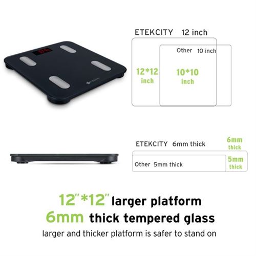 Etekcity Smart Bluetooth Body Fat Scale - Digital Bathroom Weight Scale with APP