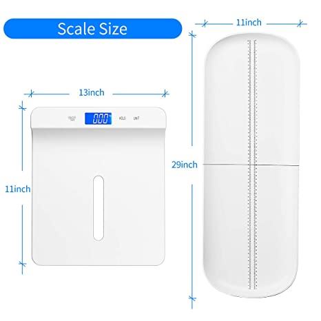 KUBEI Baby Scale, Digital Infant Scale, Multi-Function Digital Scale for Pets, Toddler Scale with Measure Babies Weight and Height Tray, Precision Digital Puppy Scale with kg/lb/oz, Holding Function