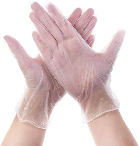 Basic Medical Clear Vinyl Exam Gloves XL - 10 Boxes x 100 Pieces