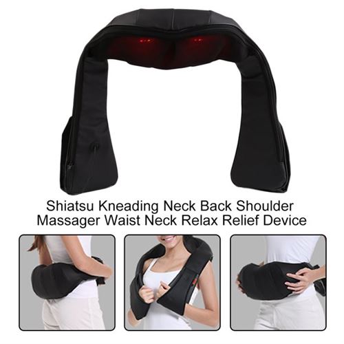 Shiatsu Kneading Neck Back Shoulder Massager Heat Magic Lumbar Support Waist Neck Relax Mate Device Pain Relief