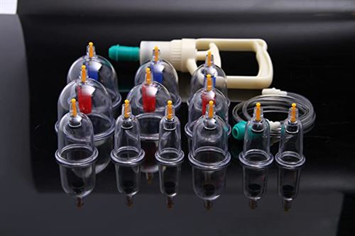 Synteam 12-Cup Vacuum Cupping Set, Professional Biomagnetic Chinese Cupping Therapy Sets Hijama Massage Kit
