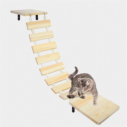 Cat Bridge Ladder Wooden Cloud Shelf Board