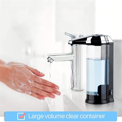Secura 500ml Premium Touchless Battery Operated Electric Automatic Soap Dispenser w/Adjustable Soap Dispensing Volume Control Dial