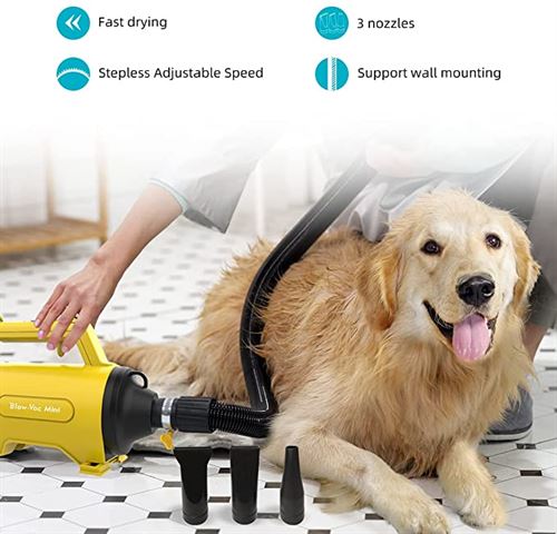 shernbao Dog Dryer High Velocity Professional Dog/Pet Grooming Force Hair Dryer/Blower - 120V