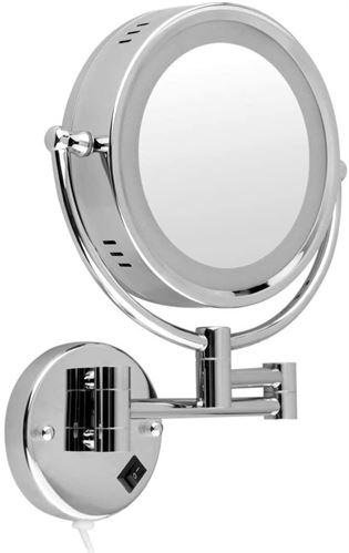 Cavoli Makeup Mirror with LED Lighted Wall Mounted 7X Magnification - 120V