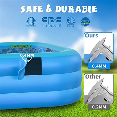 Inflatable Swimming Pools, Inflatable Lounge Pool for Kids 241.3 * 142.2 * 55.8 cm