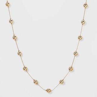Brass Beaded Necklace - A New Day™ Gold