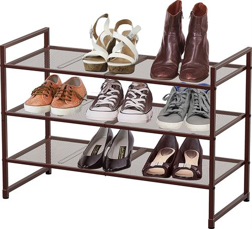 Simple Houseware 3-Tier Stackable Utility Shoes Organizer Rack