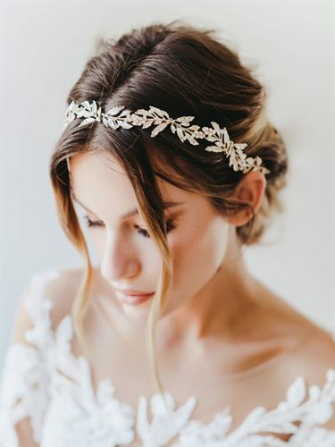 SWEETV Leaf Wedding Headpieces for Bride Flower