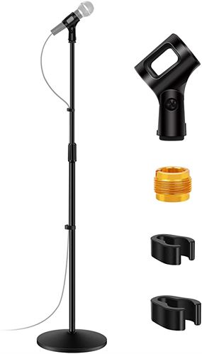 InnoGear Mic Stand, Microphone Stand Universal Boom Mic Stand Detachable Mic Stands with Weighted Round Base