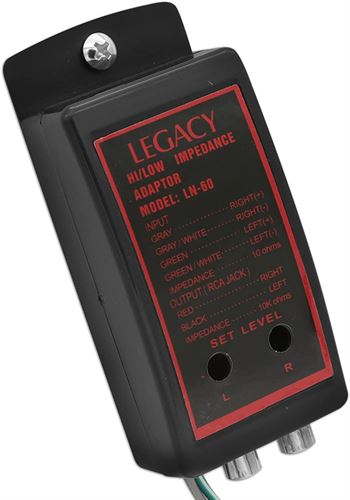 LEGACY - CAR RCA AUDIO SYSTEM OUTPUT ADAPTER WITH ADJUSTABLE LEVEL CONTROL - WORKS ON VEHICLE SPEAKER