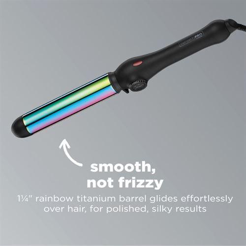 InfinitiPRO by Conair Rainbow Titanium Curling Wand, 1.25" 120V