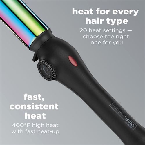 InfinitiPRO by Conair Rainbow Titanium Curling Wand, 1.25" 120V