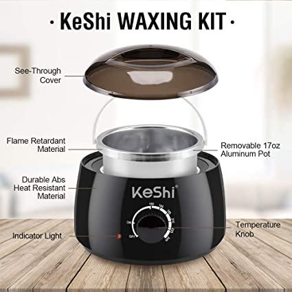 Waxing Kit, KeShi Wax Warmer Hair Removal Home Wax Kit 120V