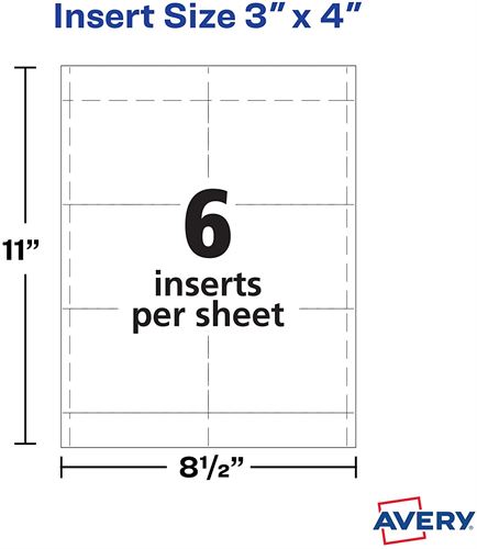 Paper for writing or printing a person's name and inserting it into a plastic paper holder from Avery
