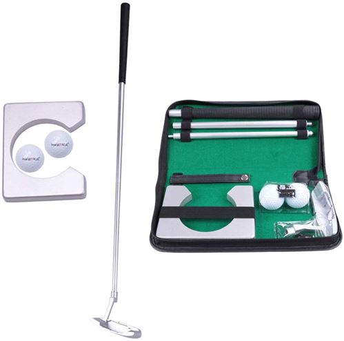 HOW TRUE Golf Putting Set with Golf Putter, 2 Golf Balls, Golf Putting Cup for Travel Indoor Golf Putting Practice