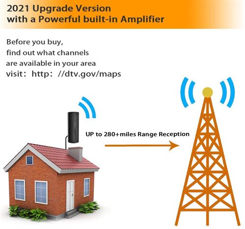 Amplifier Digital TV Antenna Support Smart TVs 4K 1080p and All Older