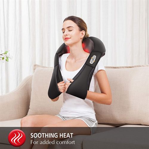 Comfier Shiatsu Neck and Shoulder Massager- Deep Kneading Massage Pillow with Heat
