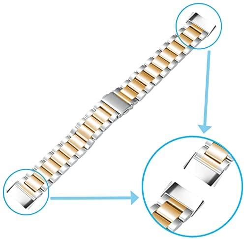 Fitbit Charge 2 Wrist Band, Shangpule Stainless Steel Metal Replacement Smart Watch Band