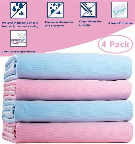 Waterproof Bed Pads for Adults,Kids, Dogs (30" x 36"|4 Pack)
