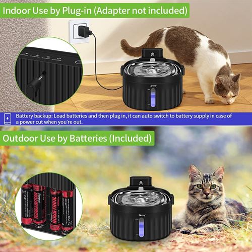 Kastty Battery Operated Cat Water Fountains, Pet Water Fountain Infrared Sensored