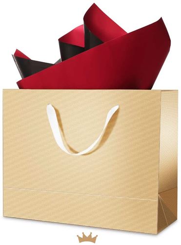 PACKQUEEN 12 Large Gift Bags with Handles 33  × 12.7 × 25 cm