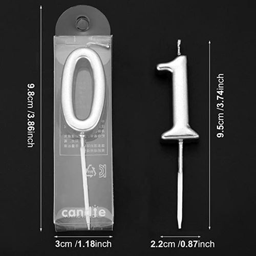 Yaomiao 10 Pieces Birthday Numeral Candles Cake Numeral Candles Number 0-9