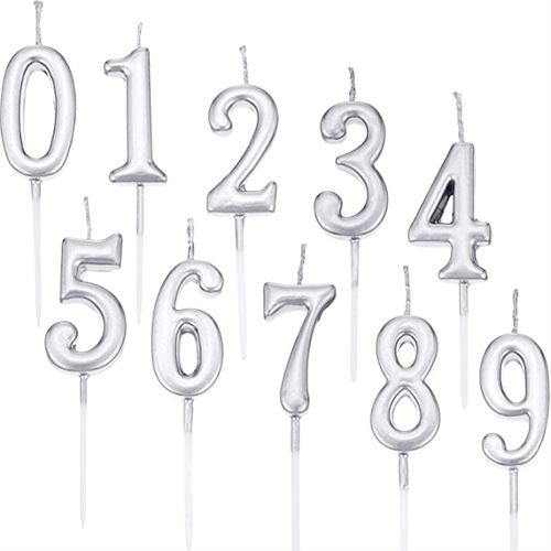 Yaomiao 10 Pieces Birthday Numeral Candles Cake Numeral Candles Number 0-9