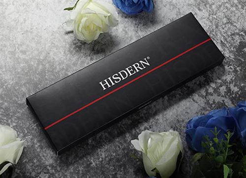 HISDERN Solid Paisley Tie for Men Handkerchief Woven Classic Flower Men's Necktie & Pocket Square Set