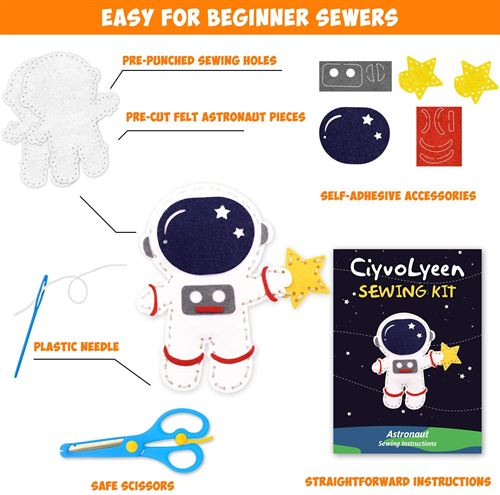 CiyvoLyeen Space Sewing Kit for Kids Solar System DIY Activity Kids