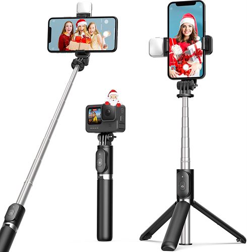 Selfie Stick Tripod with Fill Light ARTOFUL Phone Tripod Stand