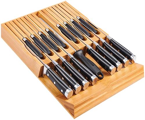 Utoplike In-Drawer Bamboo knife block
