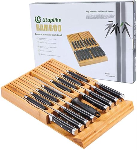 Utoplike In-Drawer Bamboo knife block