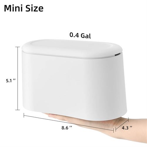 Mini Desktop Wastebasket with Lid, Small Office Countertop Trash Can