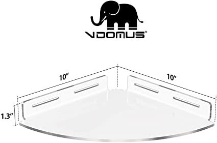 Vdomus Acrylic Corner Shower Shelf 2 Pack with Adhesive Wall Mount