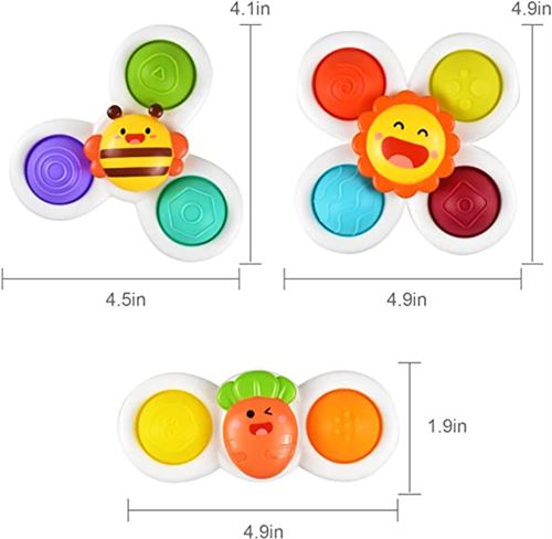 Hooku 3 Pcs Suction Cup Spinner Toys