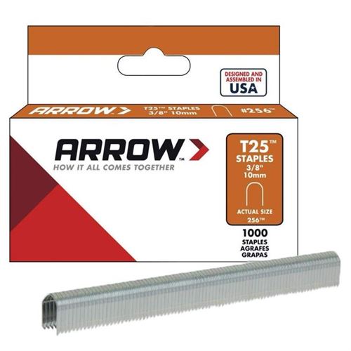 Arrow 3/8-Inch T25 Round Staples, 1000 Count