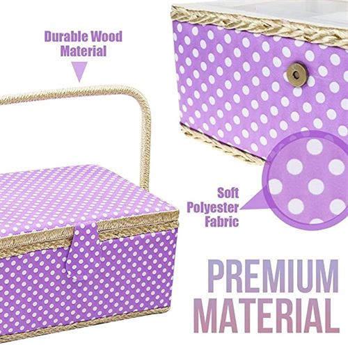 Medium Sewing Box with Travel Kit Sewing Basket Organizer