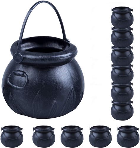 YUNGCHI Black Mini Cauldron, Pot of Gold St Patricks Day - Set of 12