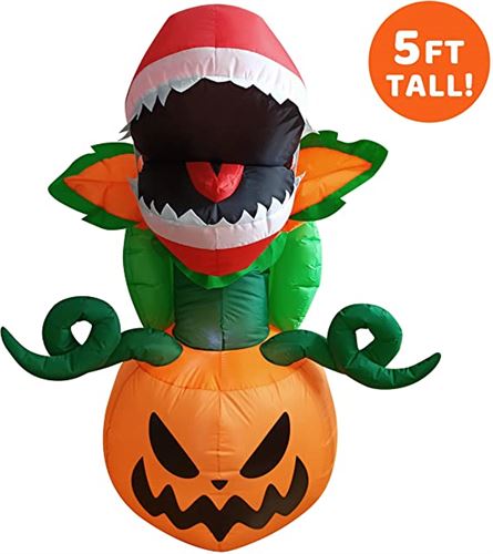 Joiedomi 1.5 meter Tall Halloween Inflatable Piranha Flower Inflatable Yard Decoration - 120V