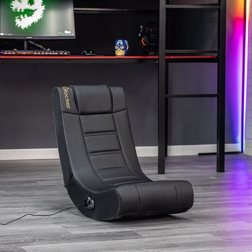 XRocker Solo 2.0 Audio PU Leather Floor Rocker, Black Gaming Chair