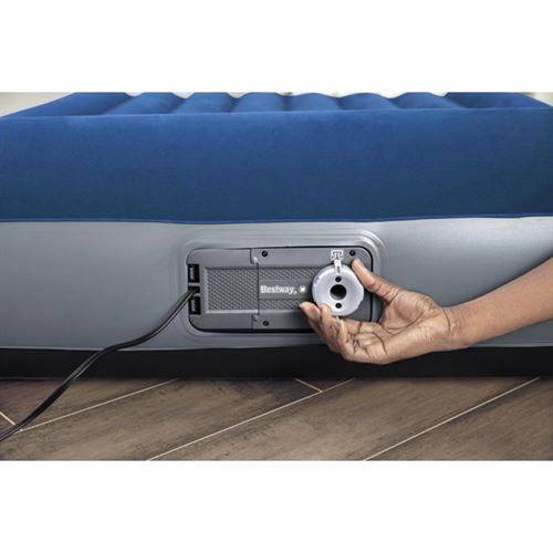 Bestway 12 inch Twin Air Mattress with Built-in Pump and Antimicrobial Coating 120 Volts