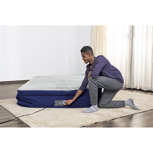 Bestway Tritech™ Air Mattress Queen 55.88 cm with Built-in AC Pump and Antimicrobial Coating- 120V