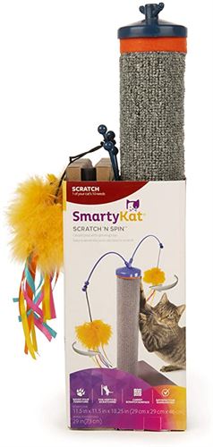 SmartyKat Scratch and Spin Post Pet Scratch Center