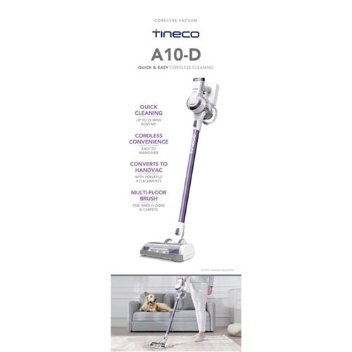 Tineco A10-D Lightweight Cordless Stick Vacuum Cleaner for Hardwood Floors & Low-Pile Rugs